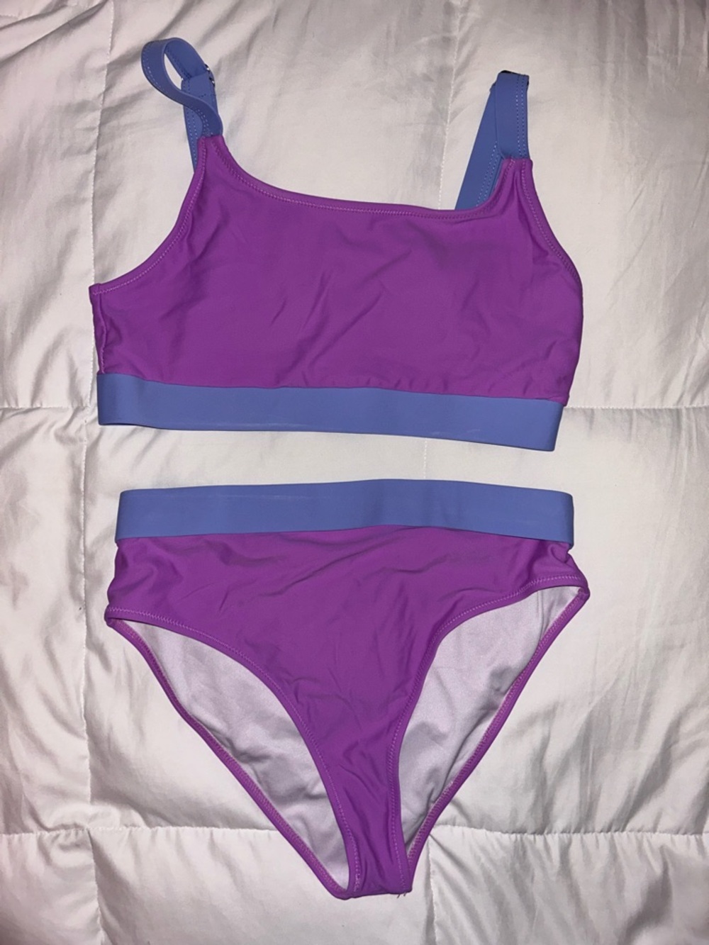 Purple Two-Piece Bikini with Periwinkle Trim Women’s Medium